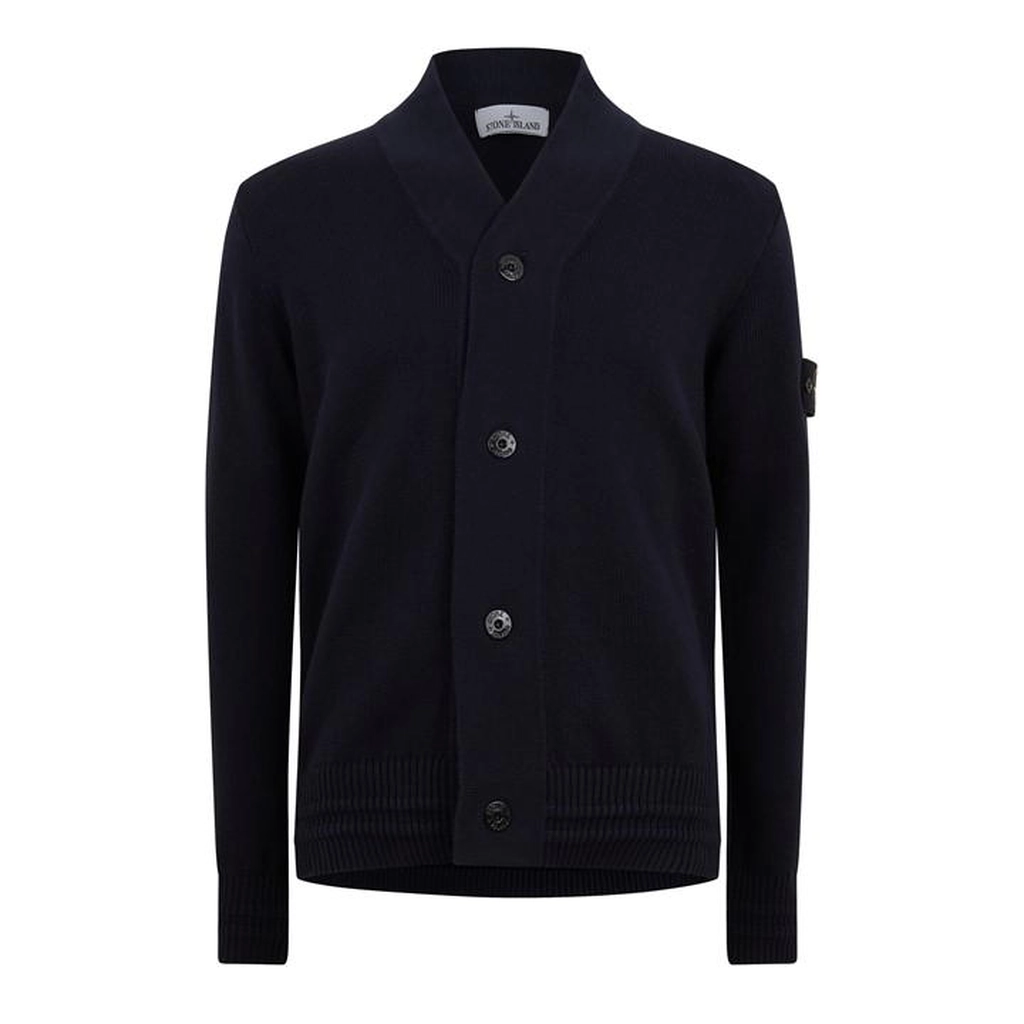Stone Island Badge Knitted Jumper - Blue